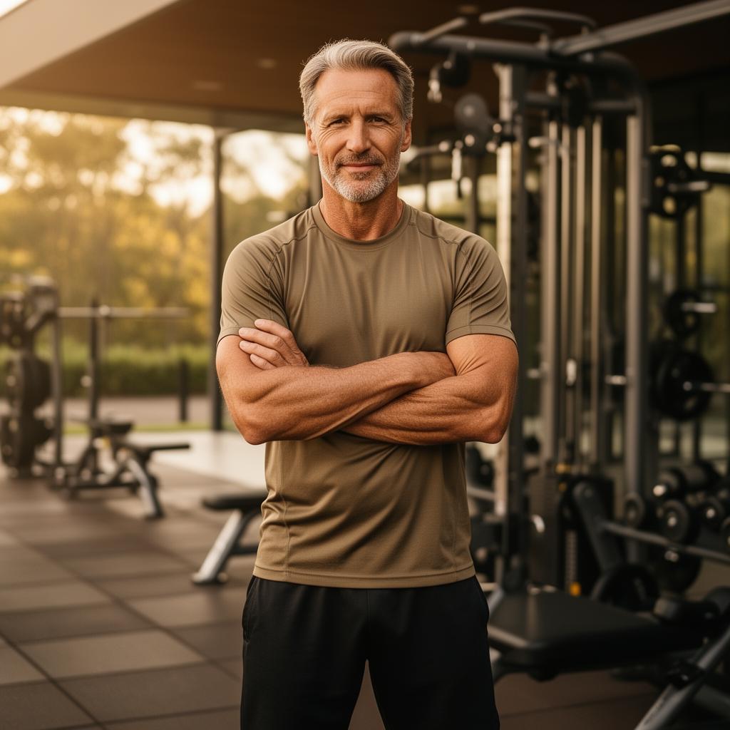 Confident man in gym