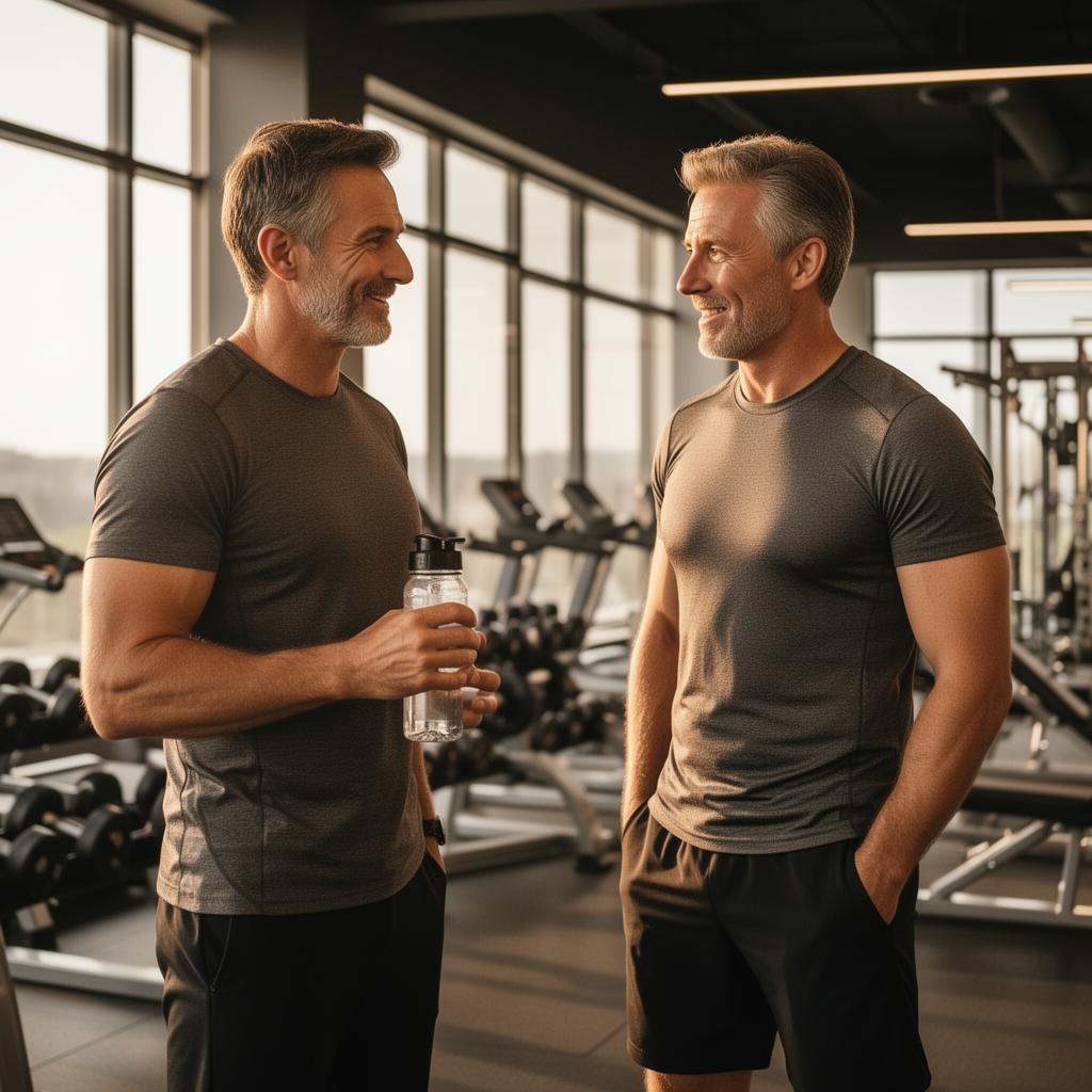 Men discussing fitness and health